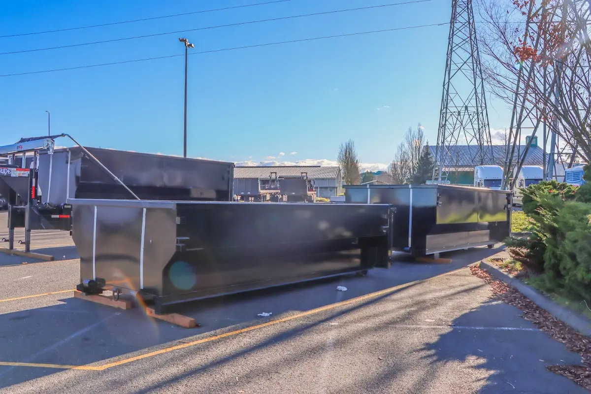 Roll-off dumpster ready for waste disposal at job site for Construction Dumpster Rental in Dacono